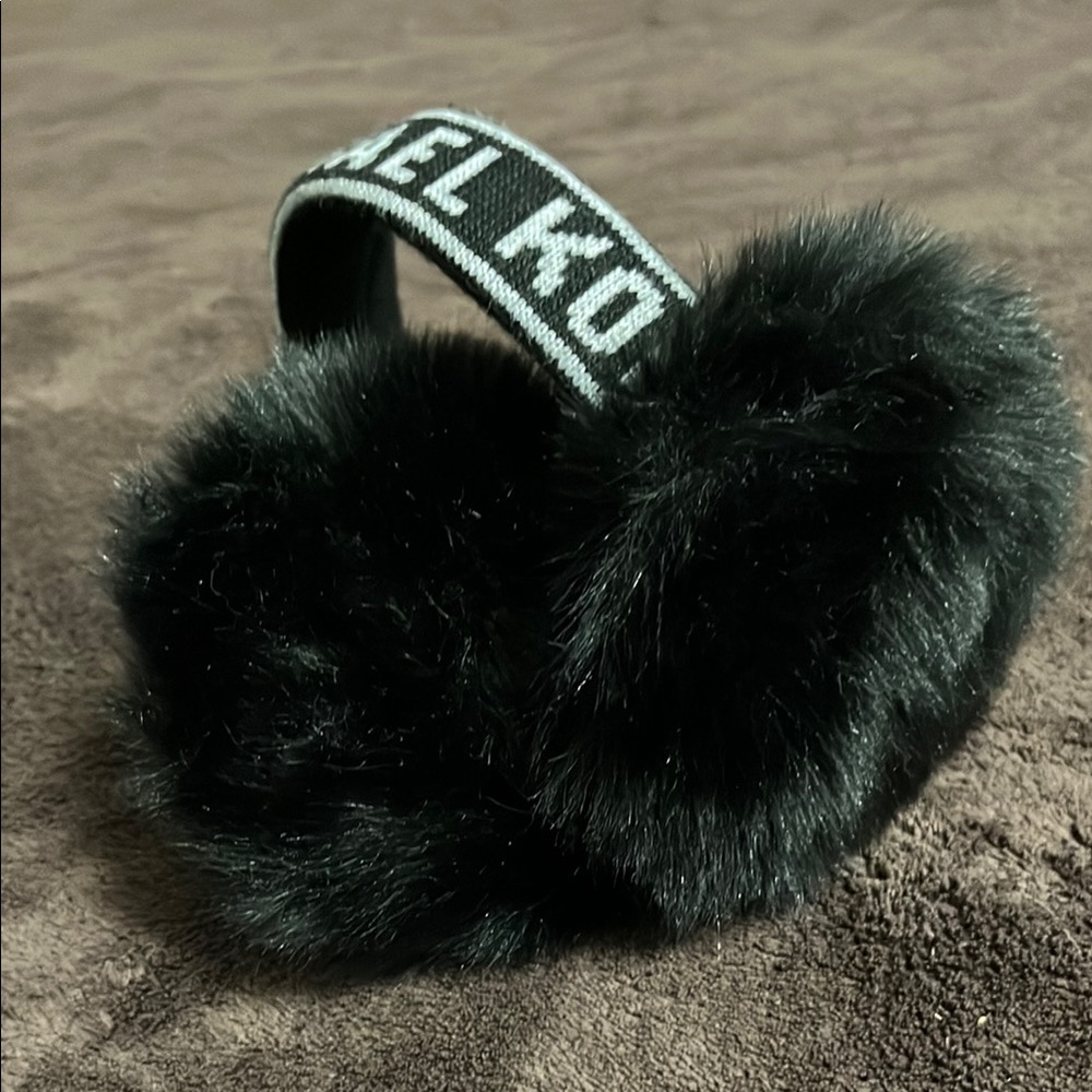 Michael Kors Black Faux Fur Earmuffs